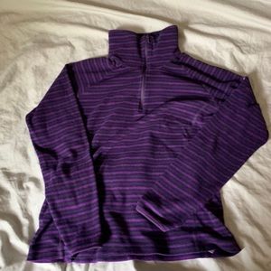 Columbia Purple Striped 1/4 Zip Sweater